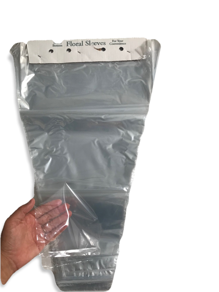 Flower Bouquet Clear Cellophane Bags Plastic Sleeves 17.5x25x4.5 Inches