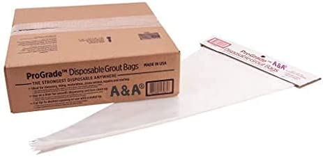 ProGrade by A&A Disposable Grout Bags - Premium Quality - Heavy Duty - Professional Grade - 25 pcs 12" x 24" Clear 2.9mil MDPE