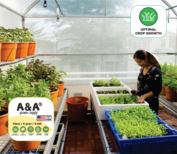 8 Mil Greenhouse Plastic Clear Poly Film 5 Year UV Protection 90% Light transmission - DIFFERENT SIZES AVAILABLE