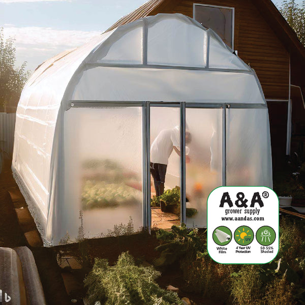 Greenhouse Plastic White Poly Cover Film UV Resistant 6mil 4 Year 55% Shade - DIFFERENT SIZES AVAILABLE