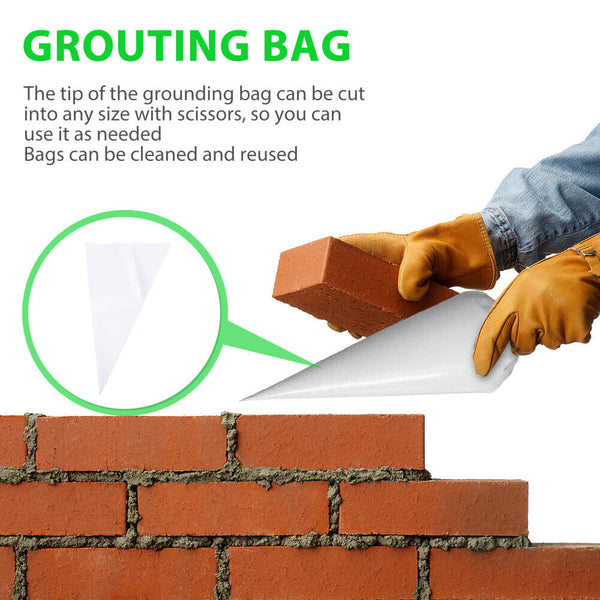 Twist N Grout, Poly-Lined Grouting Bags, Grout Bag Replacement Tip, Heavy  Duty Giant Vinyl Grout Bags, Cone Shaped Large