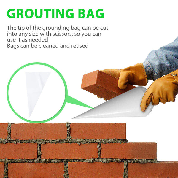 ProGrade by A&A Disposable Grout Bags - Premium Quality - Heavy Duty - Professional Grade - 25 pcs 12" x 24" Clear 2.9mil MDPE