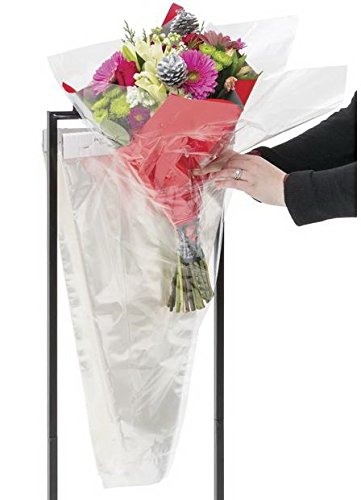 Flower Bouquet Clear Cellophane Bags Plastic Sleeves 13x25x4 Inches
