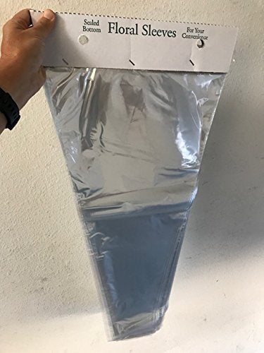 Flower Bouquet Unprinted 37 Micron Clear Cellophane Bags Plastic Sleeve Bag 100 pcs - 9 x 14 x 3.5 Inches-A&A Grower Supplies