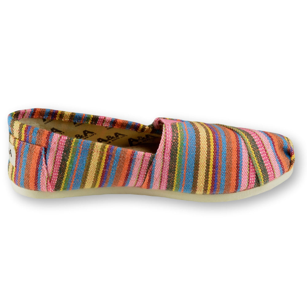 Pink canvas slip on shoes top