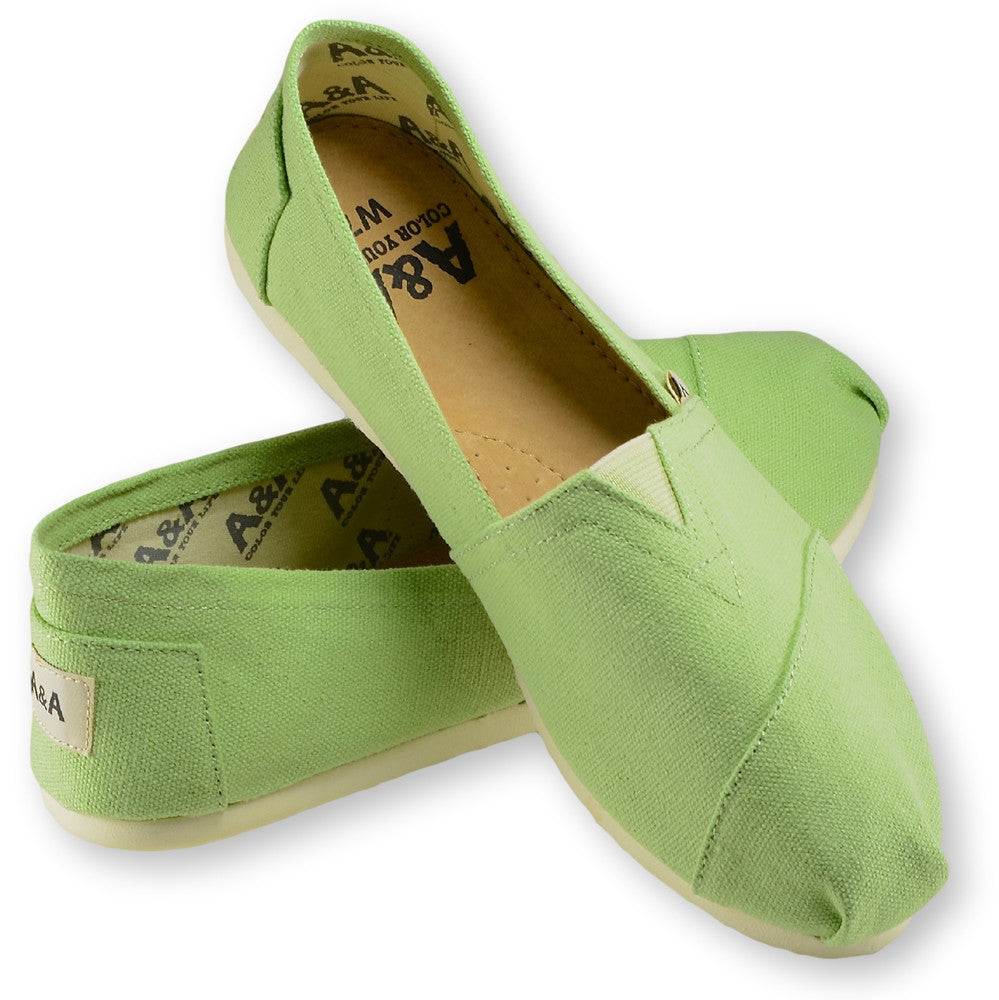 Green Canvas Slip On Shoes for Women - A&A Alpargatas