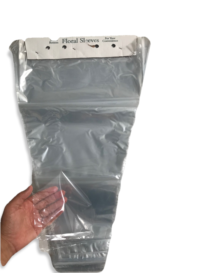 Flower Bouquet Clear Cellophane Bags Plastic Sleeves 13x25x4 Inches